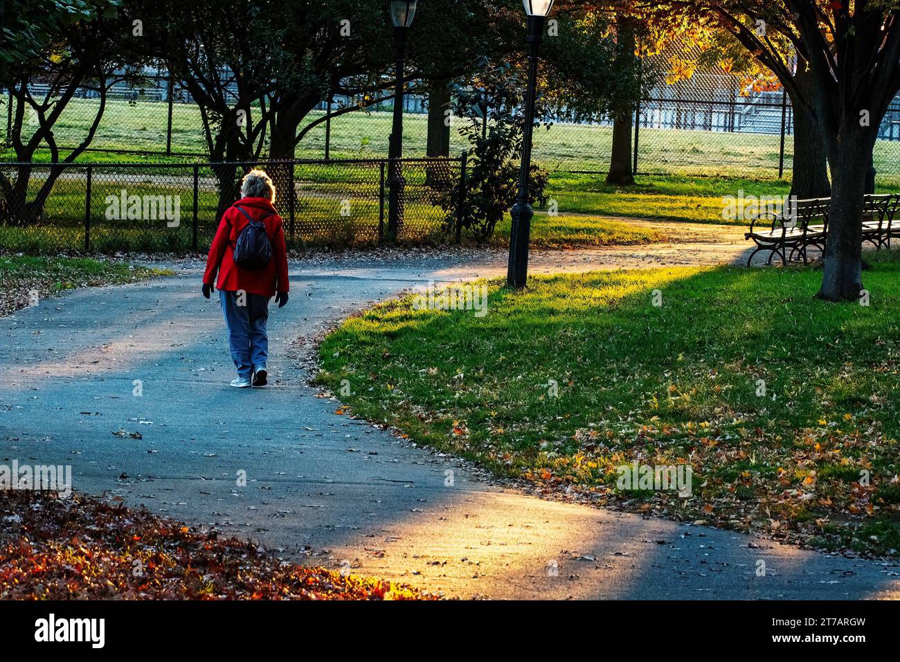 Visitatori del Juniper Valley Park nel Queens, New York Foto Stock