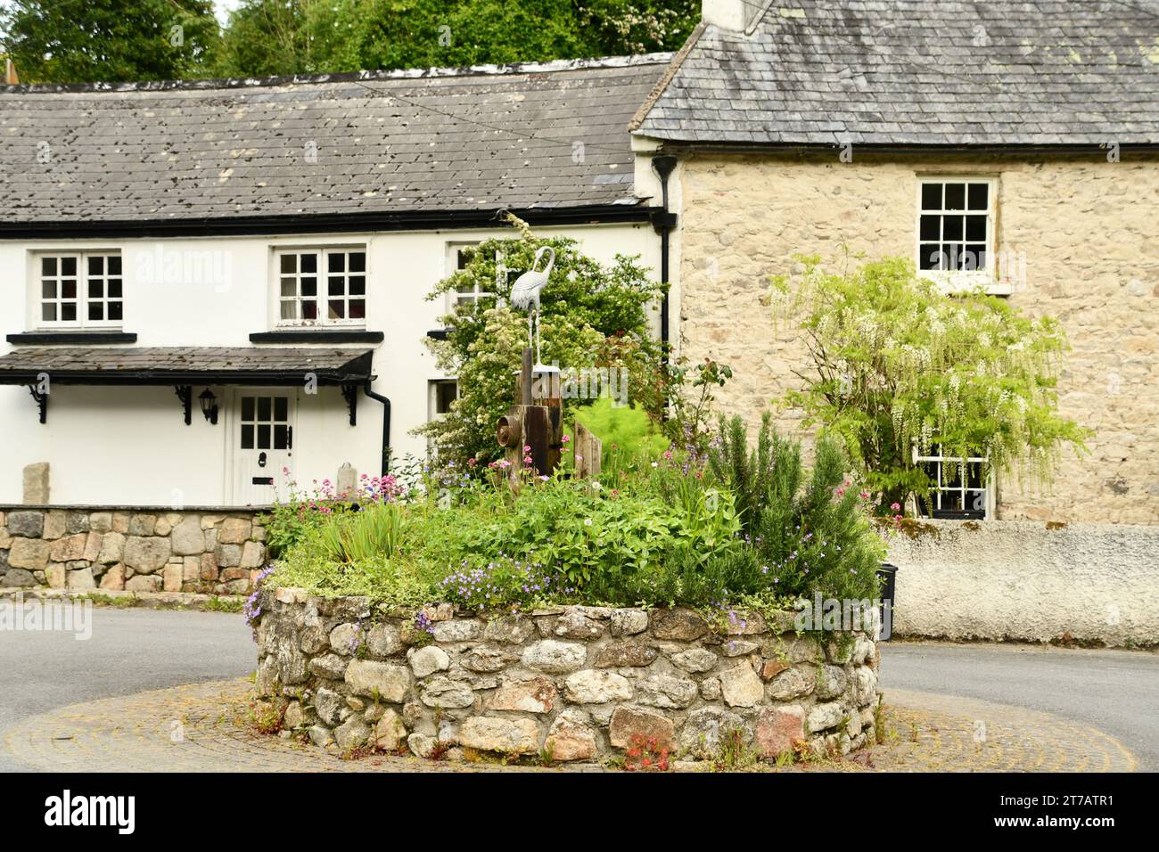 Vecchie case nel villaggio, St. Mullin's, St Mullin's, Co. Carlow, Irlanda Foto Stock