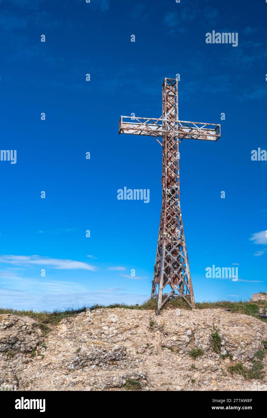 Croce sommitale del monte Hochgrat nei pressi di Oberstaufen (Baviera, Germania) Foto Stock