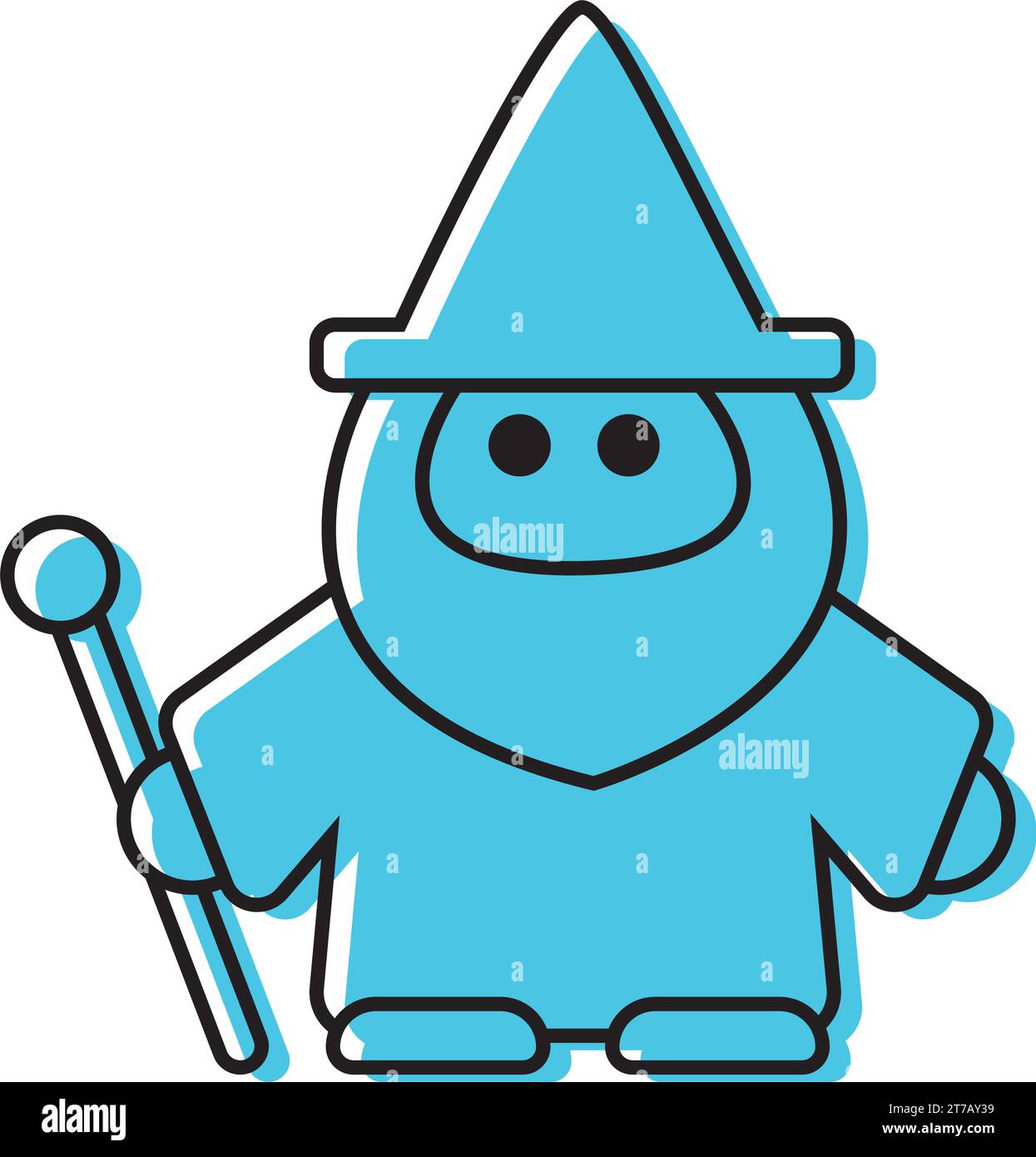 Isolata simpatica icona magica del personaggio di GNOME Vector Illustrazione Vettoriale