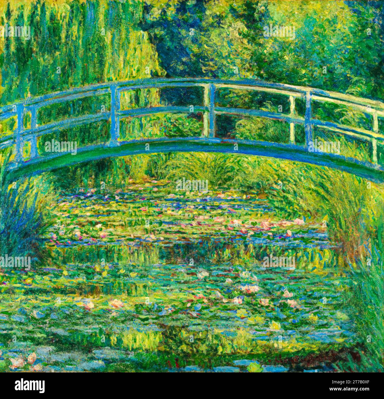 The Water Lily Pond dipinto di Claude Monet Illustrazione Vettoriale
