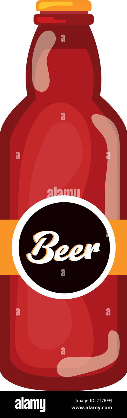 Icona della bottiglia di birra colorata isolata Vector Illustrazione Vettoriale