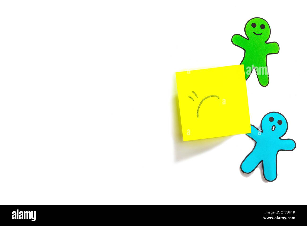 Giornata mondiale della salute mentale. Gli uomini di carta hanno emozioni diverse. Valutazione del feedback, revisione del cliente, esperienza, sondaggio sulla soddisfazione o valutazione co Foto Stock