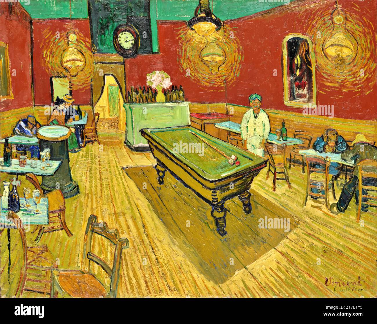 "The Night Café di Vincent Van Gogh: Un capolavoro d'arte classica" Illustrazione Vettoriale