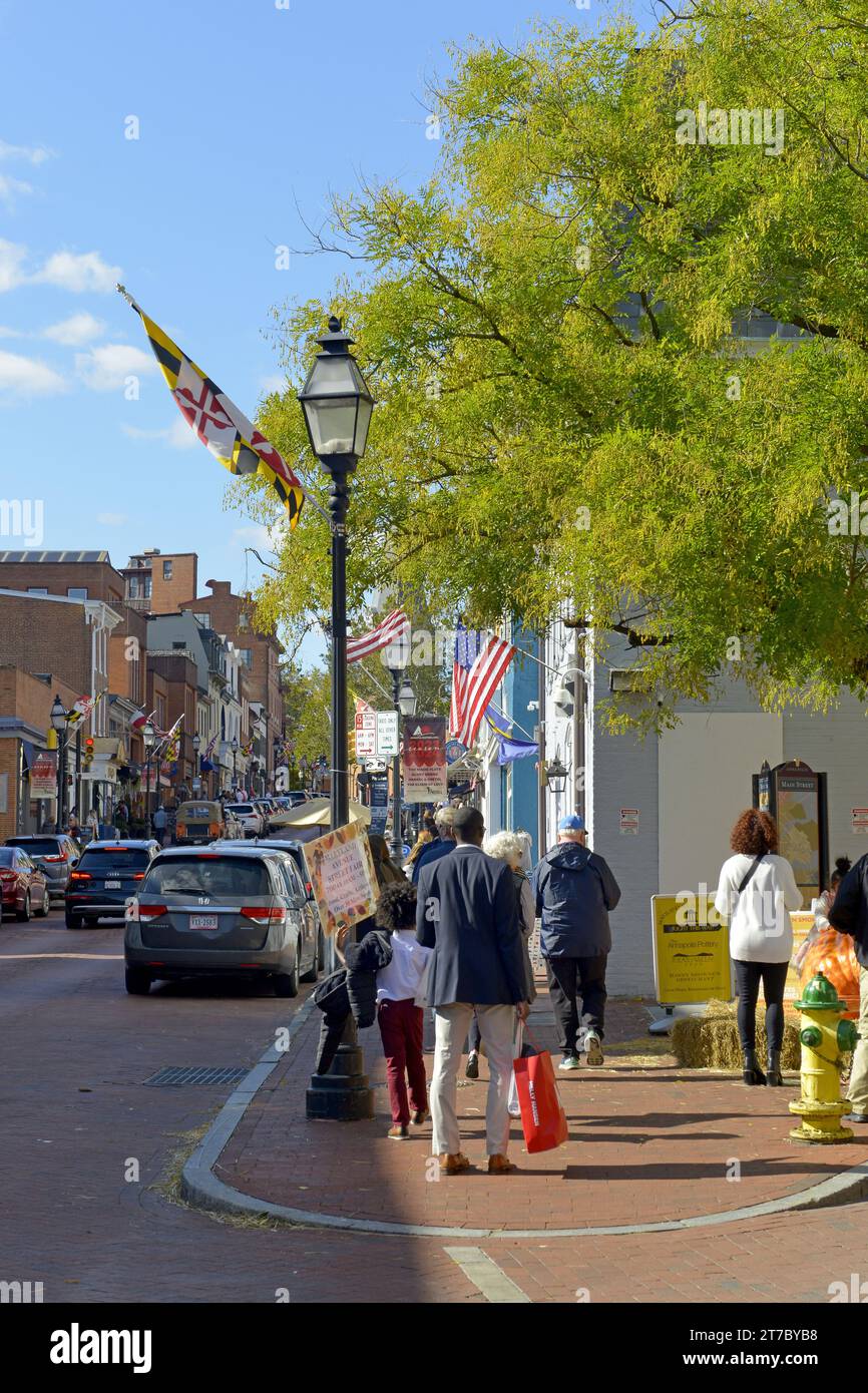 Main Street ad Annapolis, Maryland Foto Stock