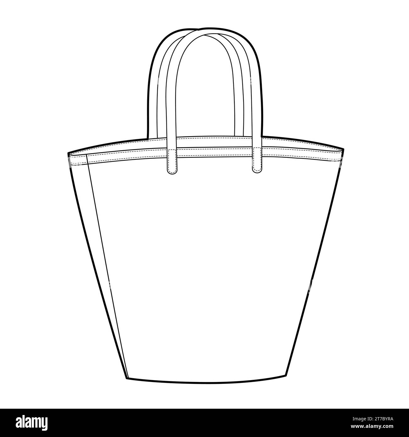 Borsa con silhouette a cestino Trapezoid Market oversize. Illustrazione tecnica degli accessori moda. Borsa a mano vettoriale frontale 3-4 vista per uomo, donna, modello CAD con borsa piatta isolato Illustrazione Vettoriale Borsa con silhouette a cestino Trapezoid Market oversize. Illustrazione tecnica degli accessori moda. Borsa a mano vettoriale frontale 3-4 vista per uomo, donna, modello CAD con borsa piatta isolato Illustrazione Vettoriale