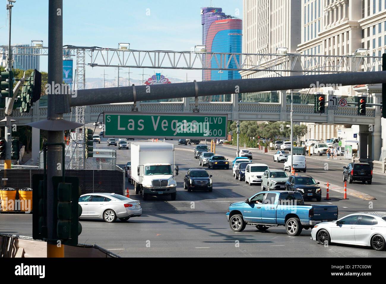 14 novembre 2023, Las Vegas Street Circuit, Las Vegas, FORMULA 1 HEINEKEN SILVER LAS VEGAS GRAND PRIX 2023, nella foto il Las Vegas Boulevard. Foto Stock