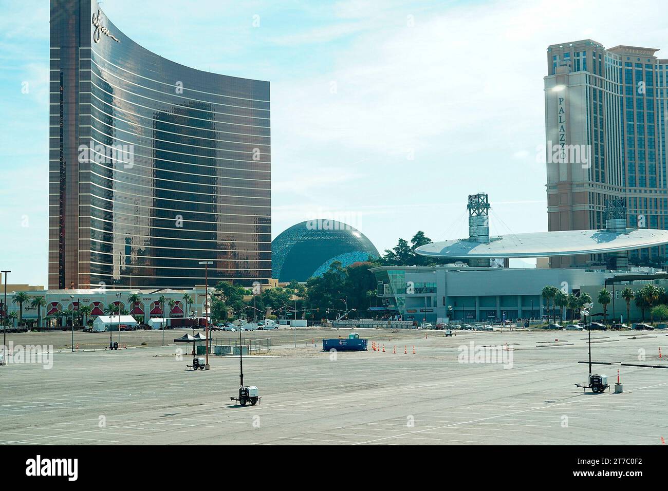 14 novembre 2023, Las Vegas Street Circuit, Las Vegas, FORMULA 1 HEINEKEN SILVER LAS VEGAS GRAND PRIX 2023, nella foto The Wynn Hotel with the Sphere. Foto Stock