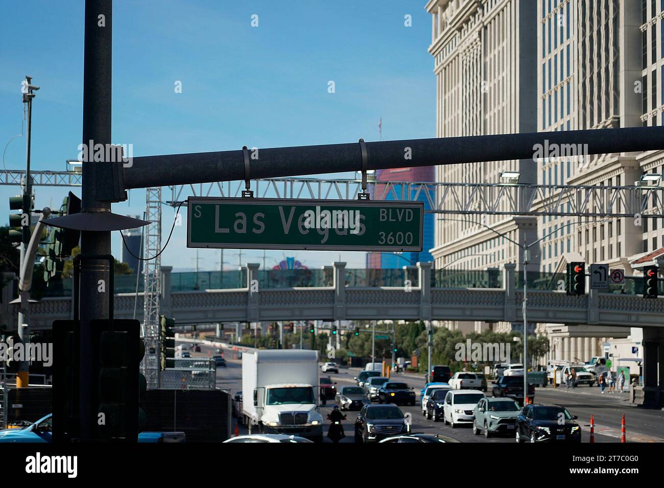 14 novembre 2023, Las Vegas Street Circuit, Las Vegas, FORMULA 1 HEINEKEN SILVER LAS VEGAS GRAND PRIX 2023, nella foto il Las Vegas Boulevard. Foto Stock