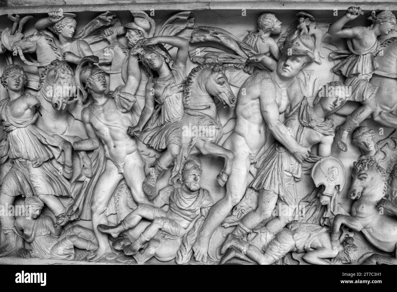 Fregio di marmo, Musei Vaticani, Roma, Italia Foto Stock
