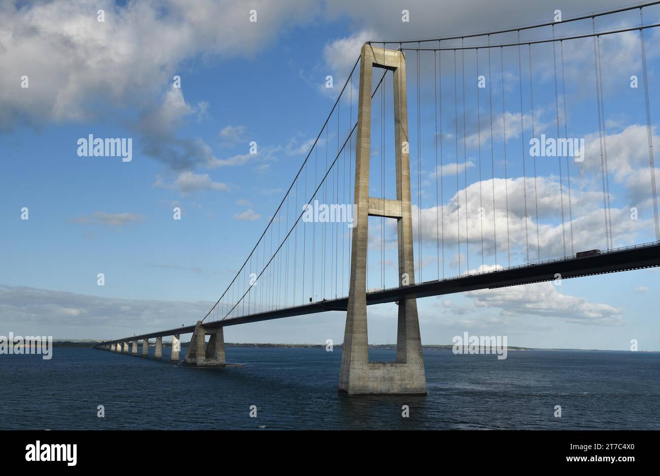 Storebaelt, Great Belt Bridge in Danimarca Foto Stock