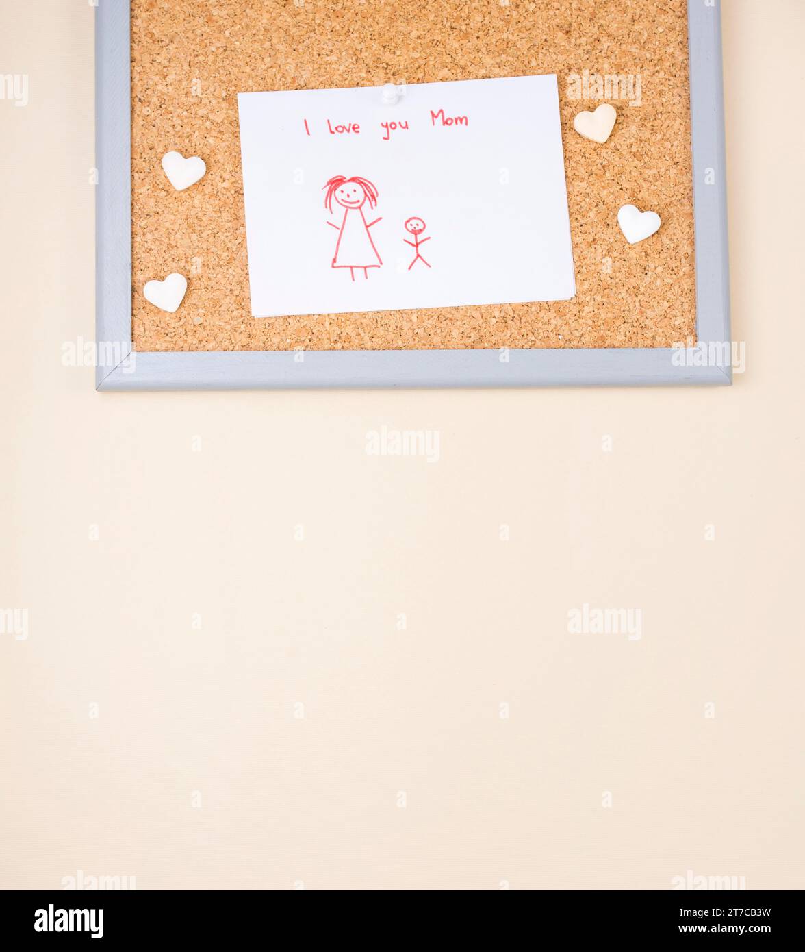 Ti amo l'iscrizione con il disegno, mamma Foto Stock