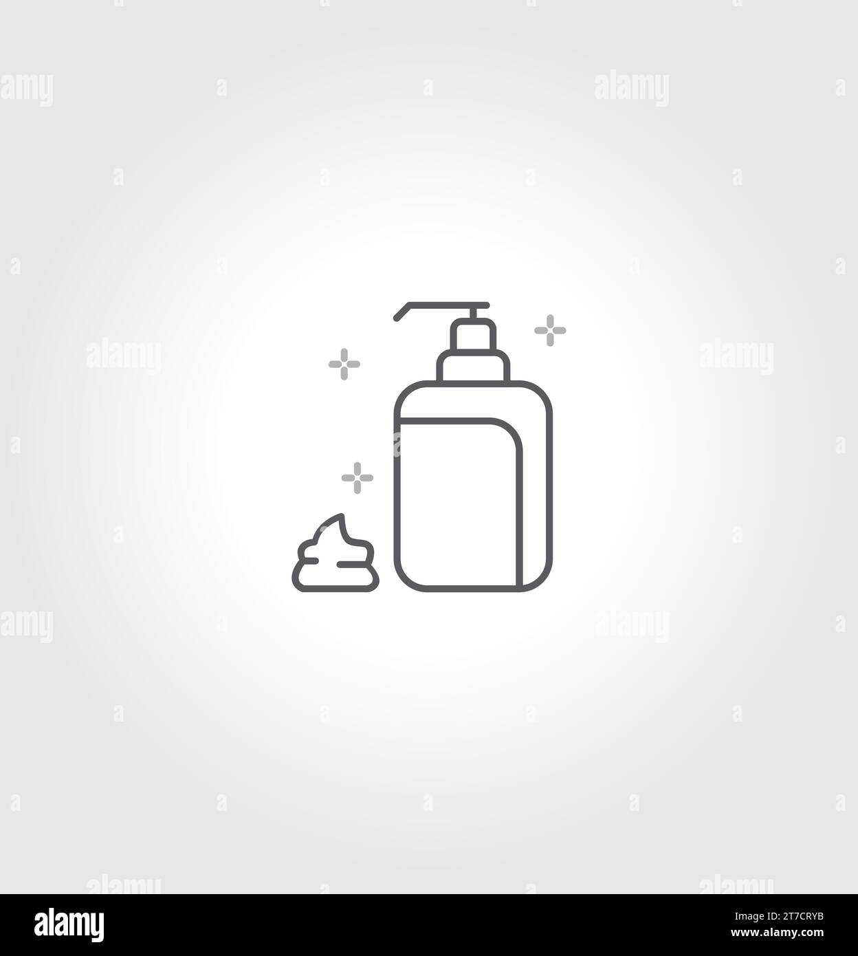Icona della procedura igienica, prevenzione delle malattie. Disinfettante vettoriale e simbolo di gel di alcool antisettico. Sanità lavarsi le mani con sapone, icona antibatterica Illustrazione Vettoriale