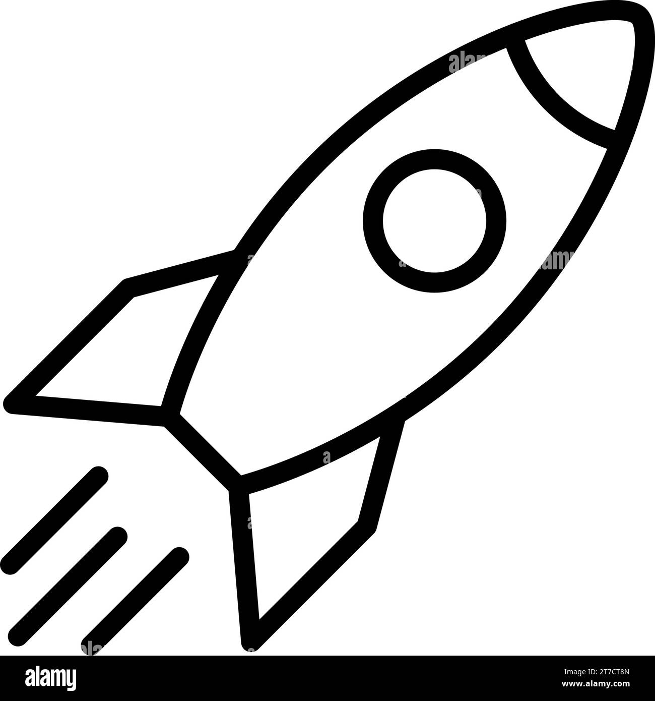 Icona razzo lineare come simbolo di concetto di un'idea di business o di una startup creativa Illustrazione Vettoriale