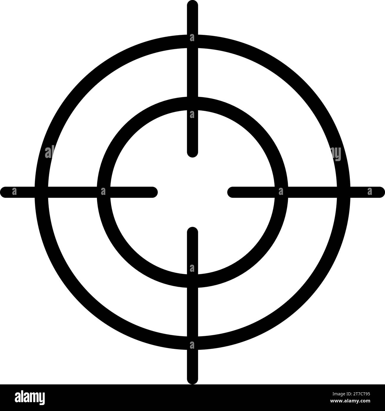 Icona lineare di un simbolo di destinazione come concetto di raggiungimento di un obiettivo Illustrazione Vettoriale