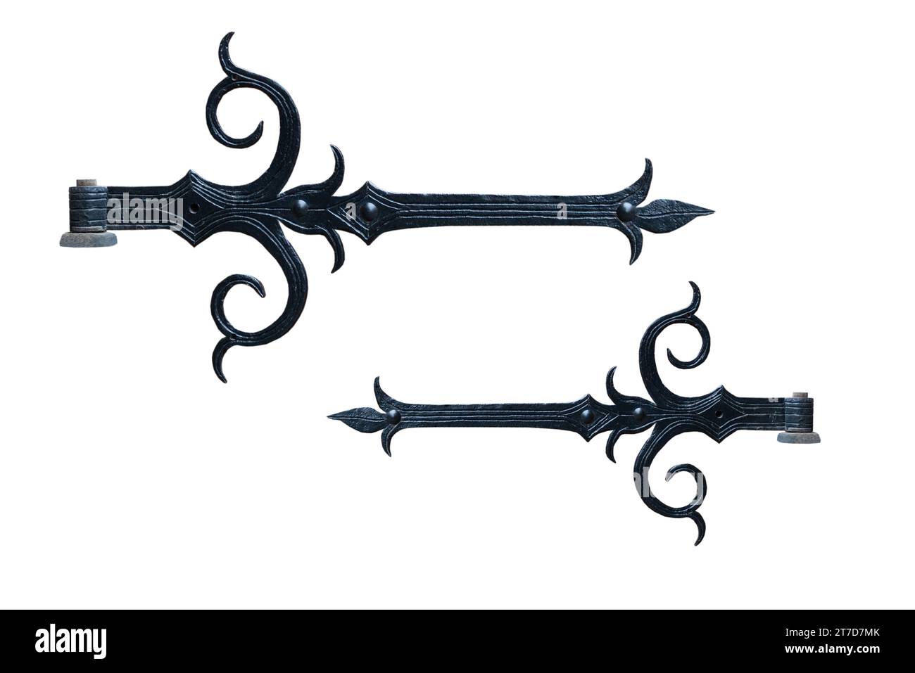vecchia cerniera in metallo isolata su sfondo bianco Foto Stock
