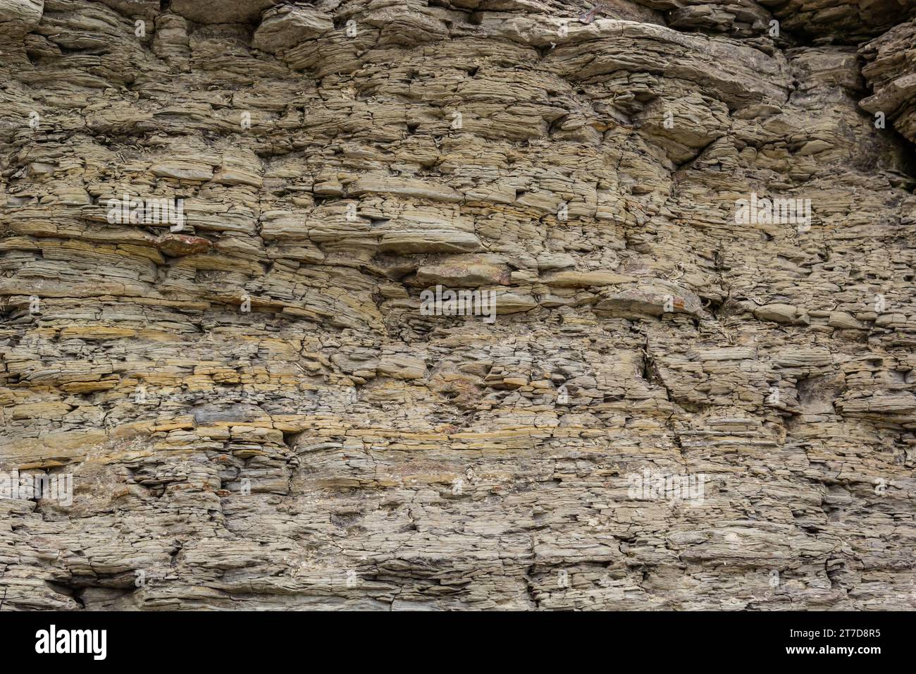 La maggior parte delle rocce esposte sulla superficie della Terra sono rocce sedimentarie. Le rocce sedimentarie sono formate particella per particella e letto per letto, e il laye Foto Stock