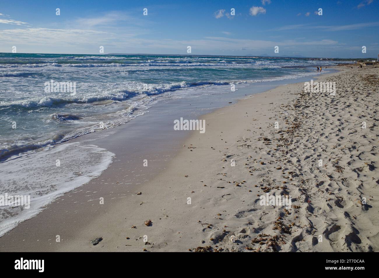 Mallorca, Spagna - 1 novembre 2023: Spiaggia Platja d'es Trenc Foto Stock