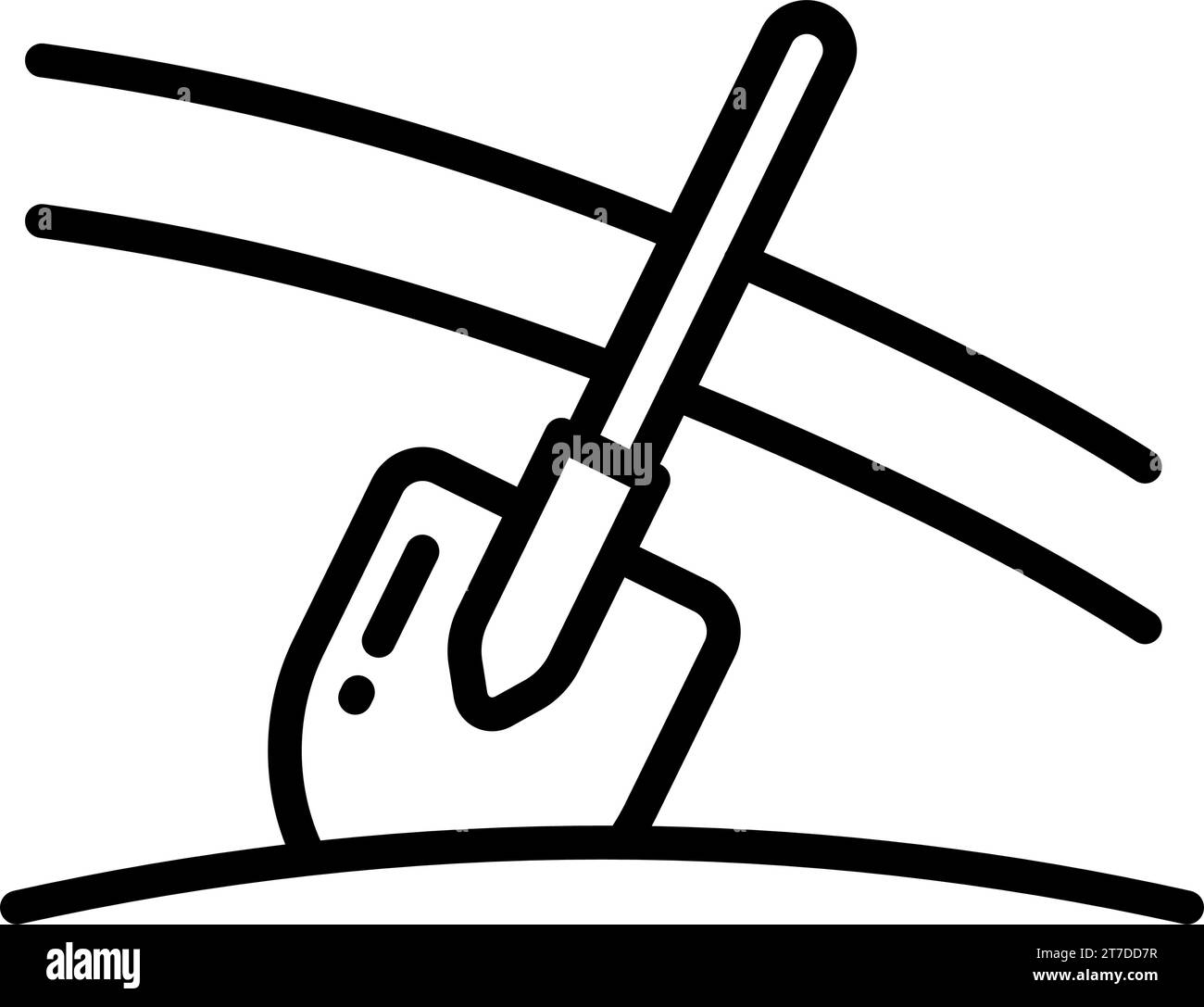 Concetto di pala. Le moderne illustrazioni di alta qualità per banner, volantini e siti Web. Illustrazione del simbolo del contorno isolato in stile trendy. Linea Illustrazione Vettoriale