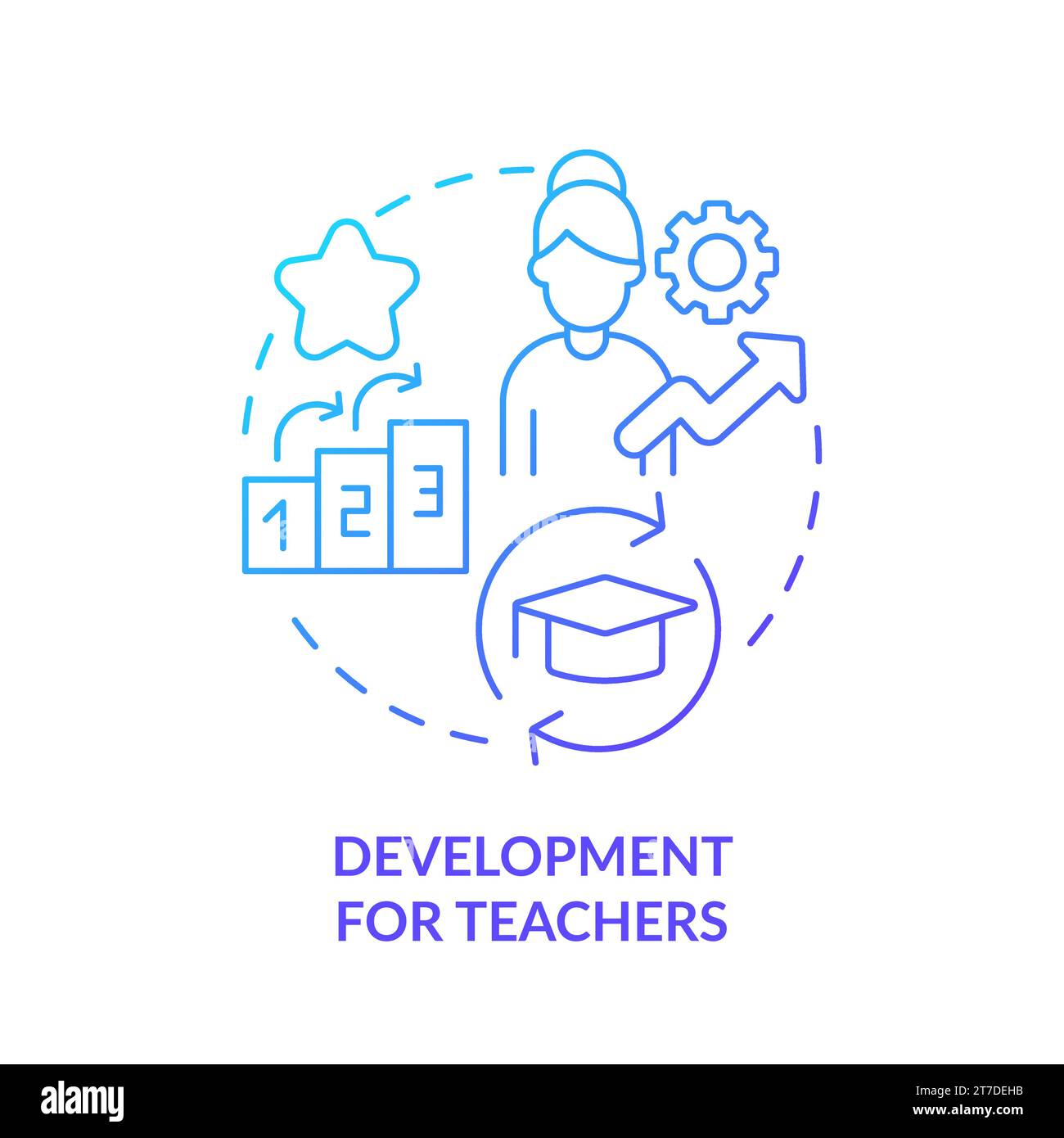 Sviluppo di icone della linea gradiente per gli insegnanti Illustrazione Vettoriale