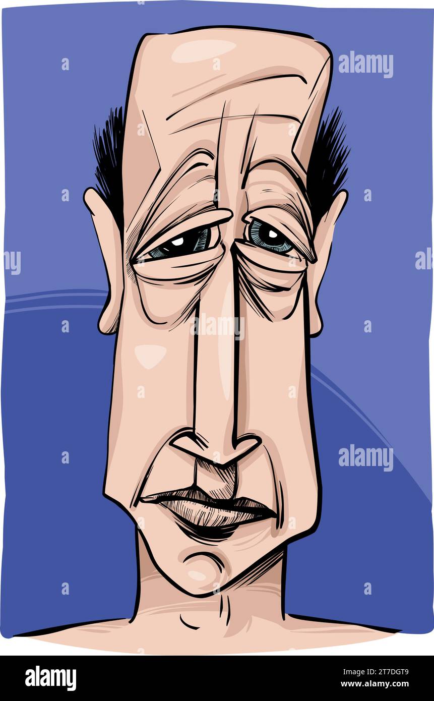 ritratto uomo illustrazione disegno caricatura Illustrazione Vettoriale