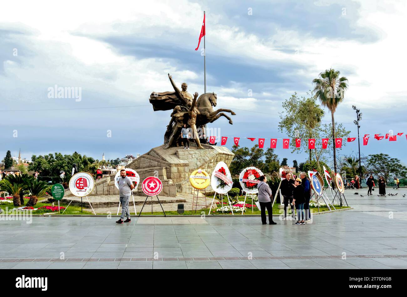 Monumento a Kemal Ataturk.Antalya.Turchia Foto Stock