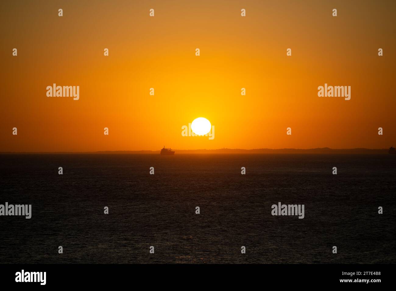 Tramonto visto da Cristo da barra. Salvador, Bahia. Foto Stock