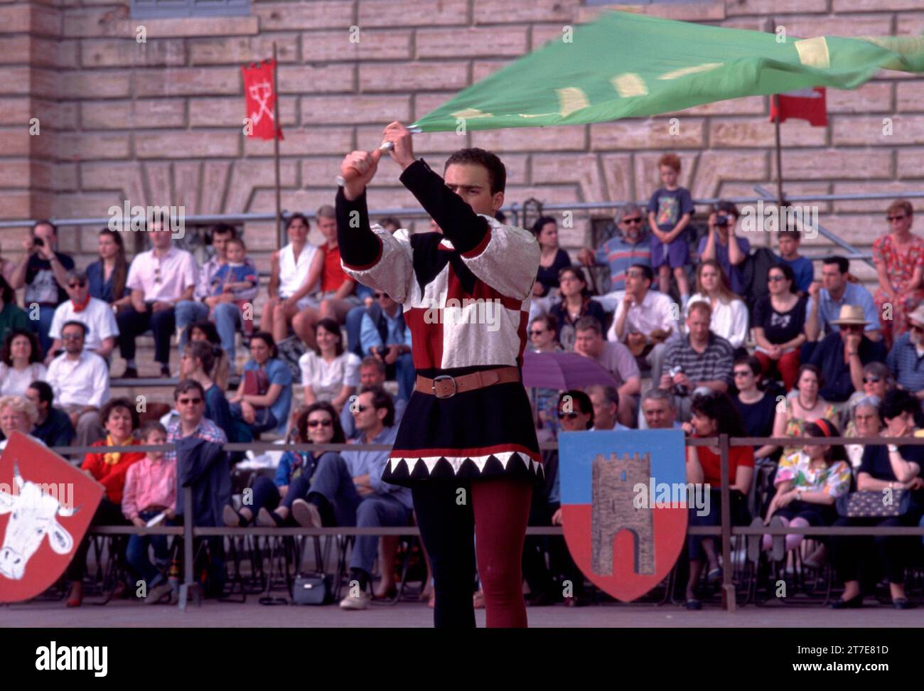 Palio della balestra tra Gubbio e Sansepolcro, Gubbio, provincia di Perugia, Umbria, Italia Foto Stock