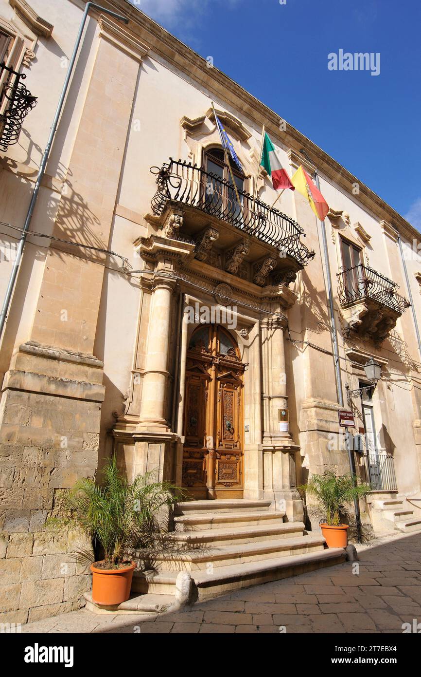 Scicli. Palazzo Spadaro. Sicilia. Italia Foto Stock