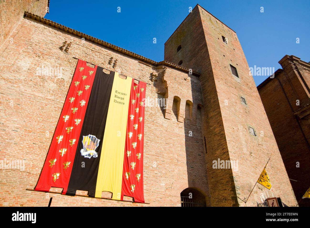 palio dei terzieri, la rocca di città della pieve, umbria, italia Foto Stock