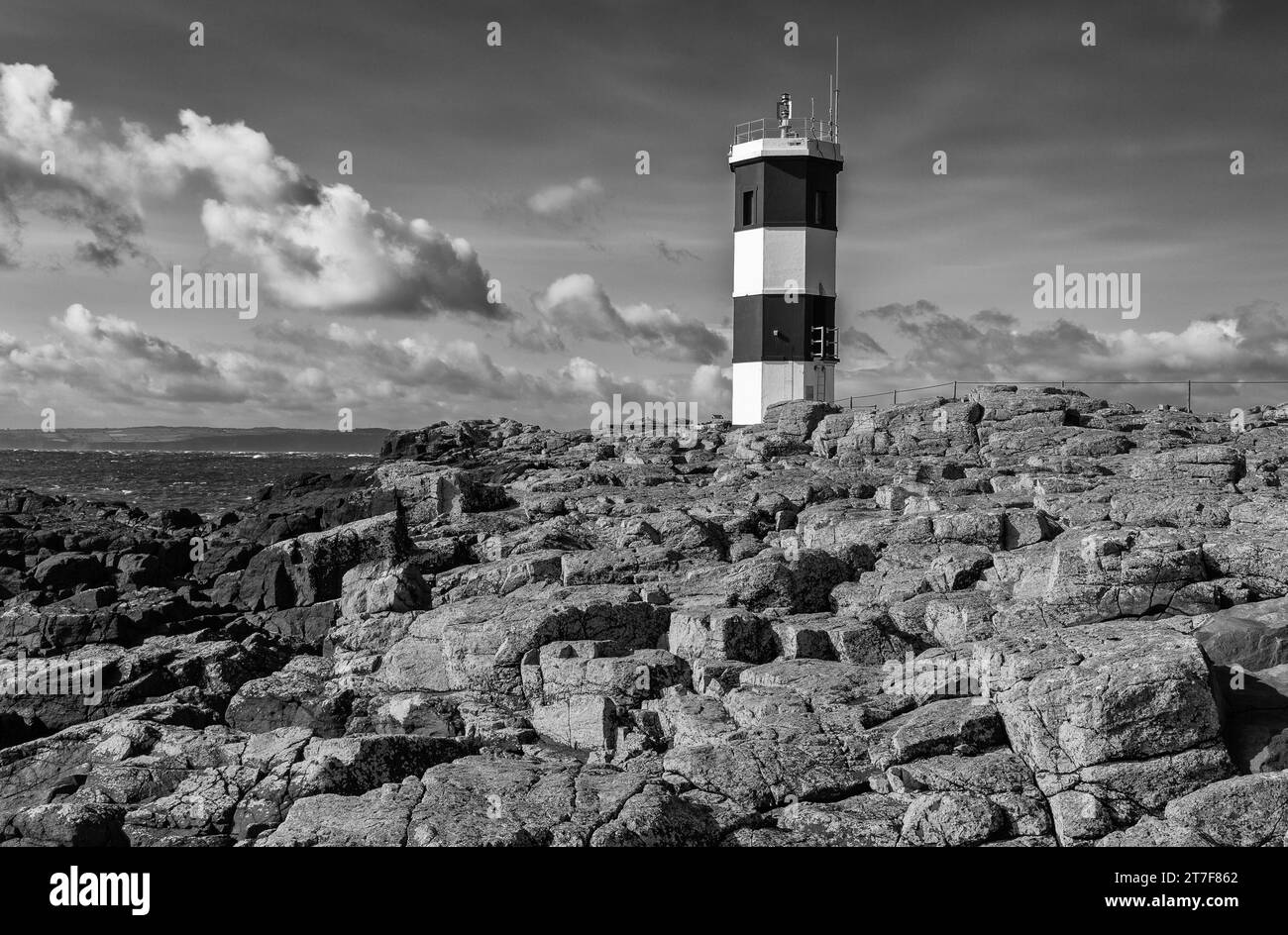Rue Point Lighthouse, Rathlin Island, County Antrim, Irlanda del Nord, Regno Unito Foto Stock