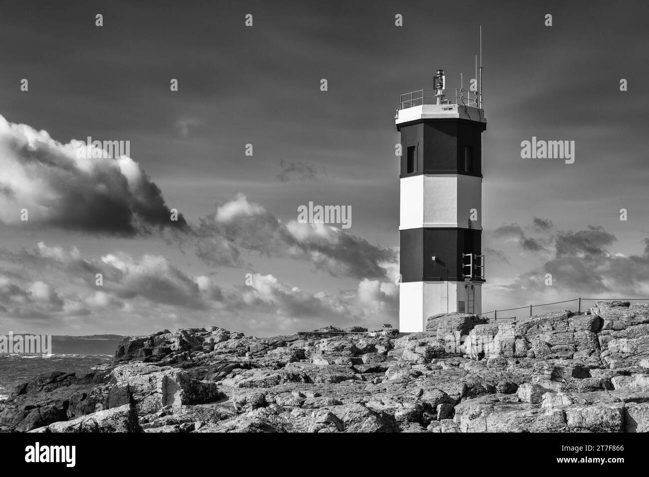 Rue Point Lighthouse, Rathlin Island, County Antrim, Irlanda del Nord, Regno Unito Foto Stock