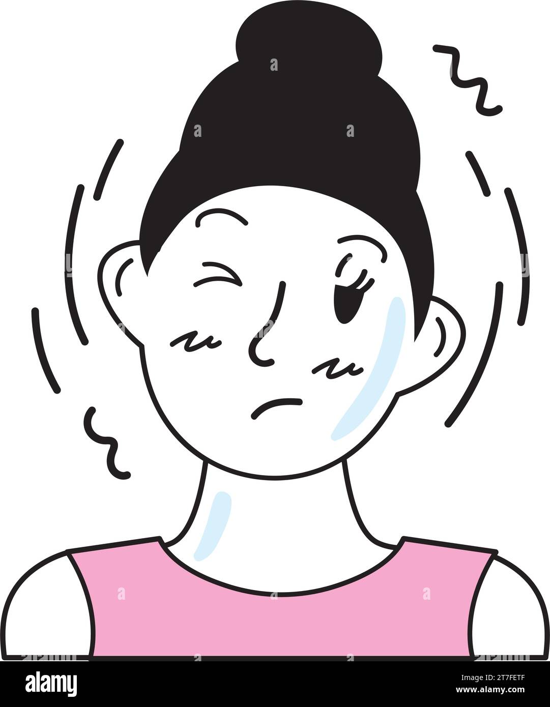 sindrome di tourette, ragazza affetta Illustrazione Vettoriale