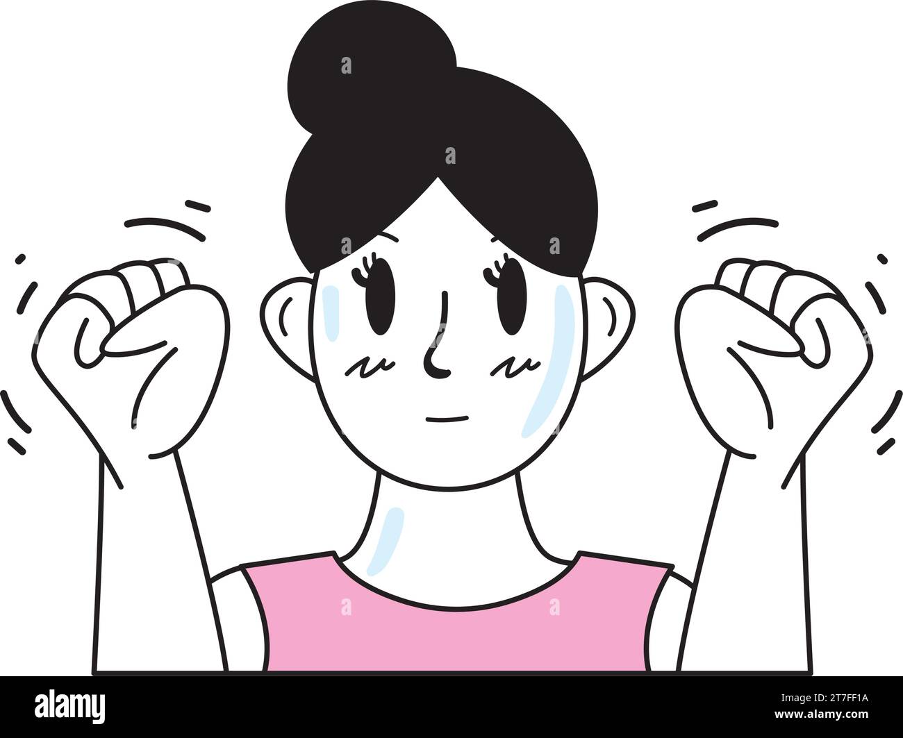 ragazza della sindrome di tourette Illustrazione Vettoriale