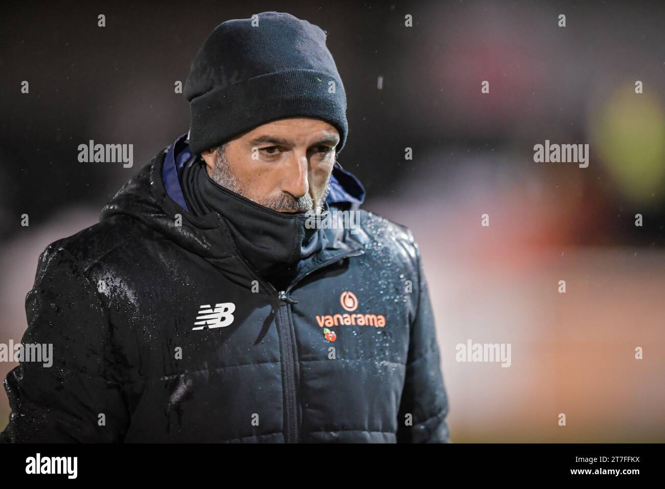 Julio Arca del South Shield durante la partita di Vanarama National League North tra Spennymoor Town e South Shields al Brewery Field, Spennymoor martedì 14 novembre 2023. (Foto: Scott Llewellyn | mi News) crediti: MI News & Sport /Alamy Live News Foto Stock