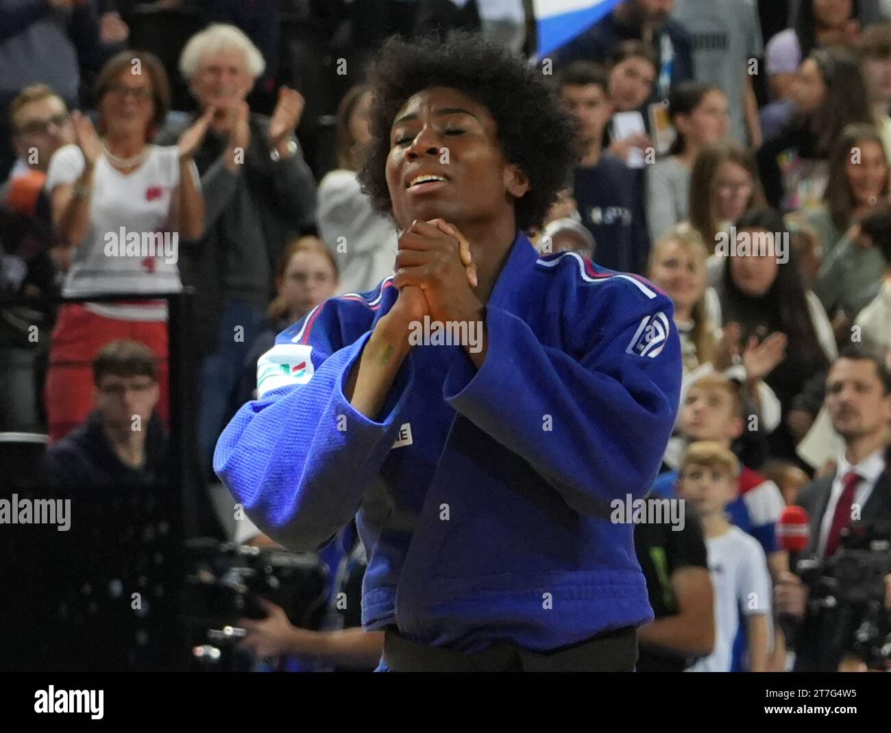 Finale GAHIE Marie Eve of France - 70 KG donne durante i Campionati europei di Judo 2023 individuale il 5 novembre 2023 presso la Sud de France Arena di Montpellier, Francia - foto Laurent Lairys / DPPI Foto Stock