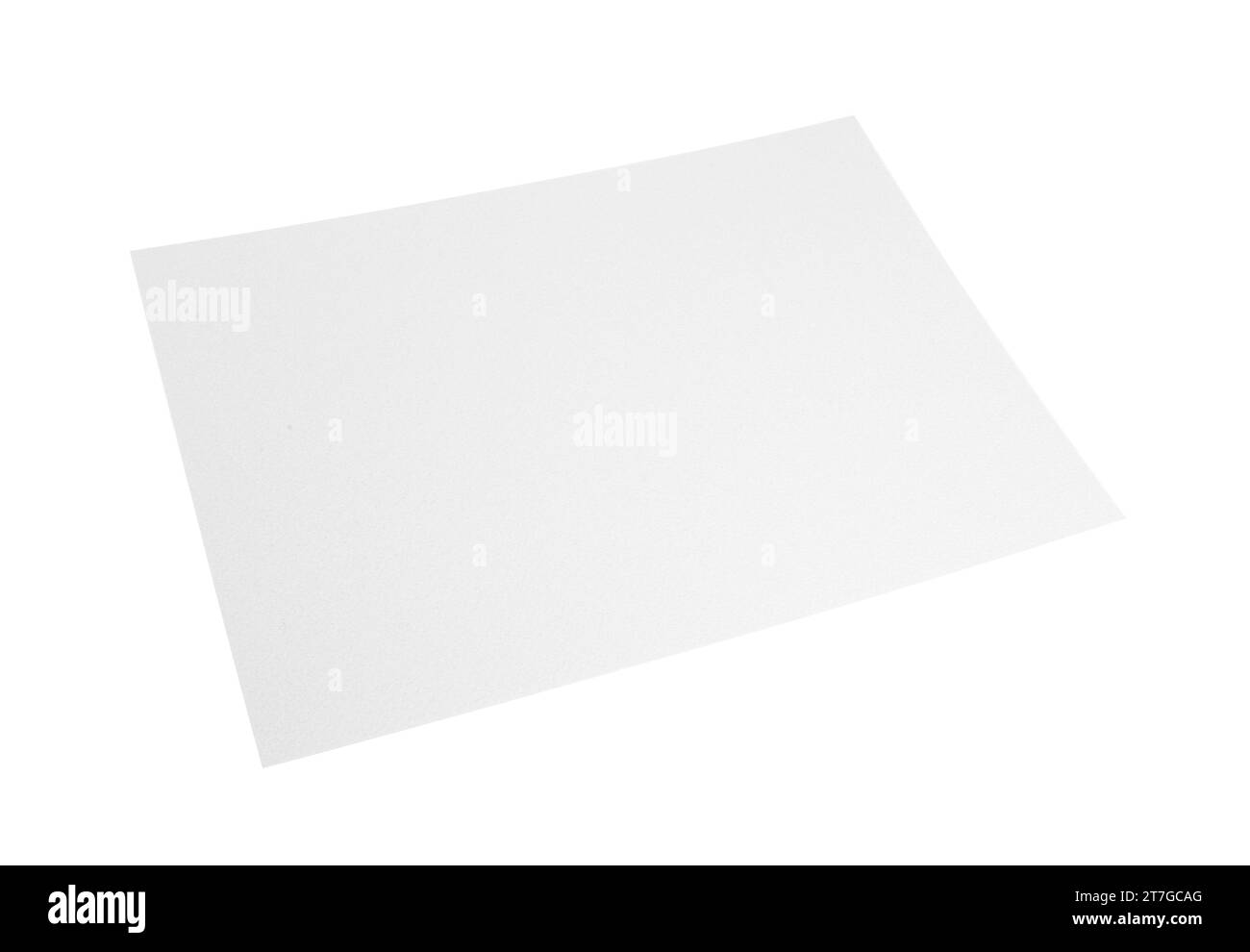 Foglio di carta pergamena isolato su bianco Foto Stock
