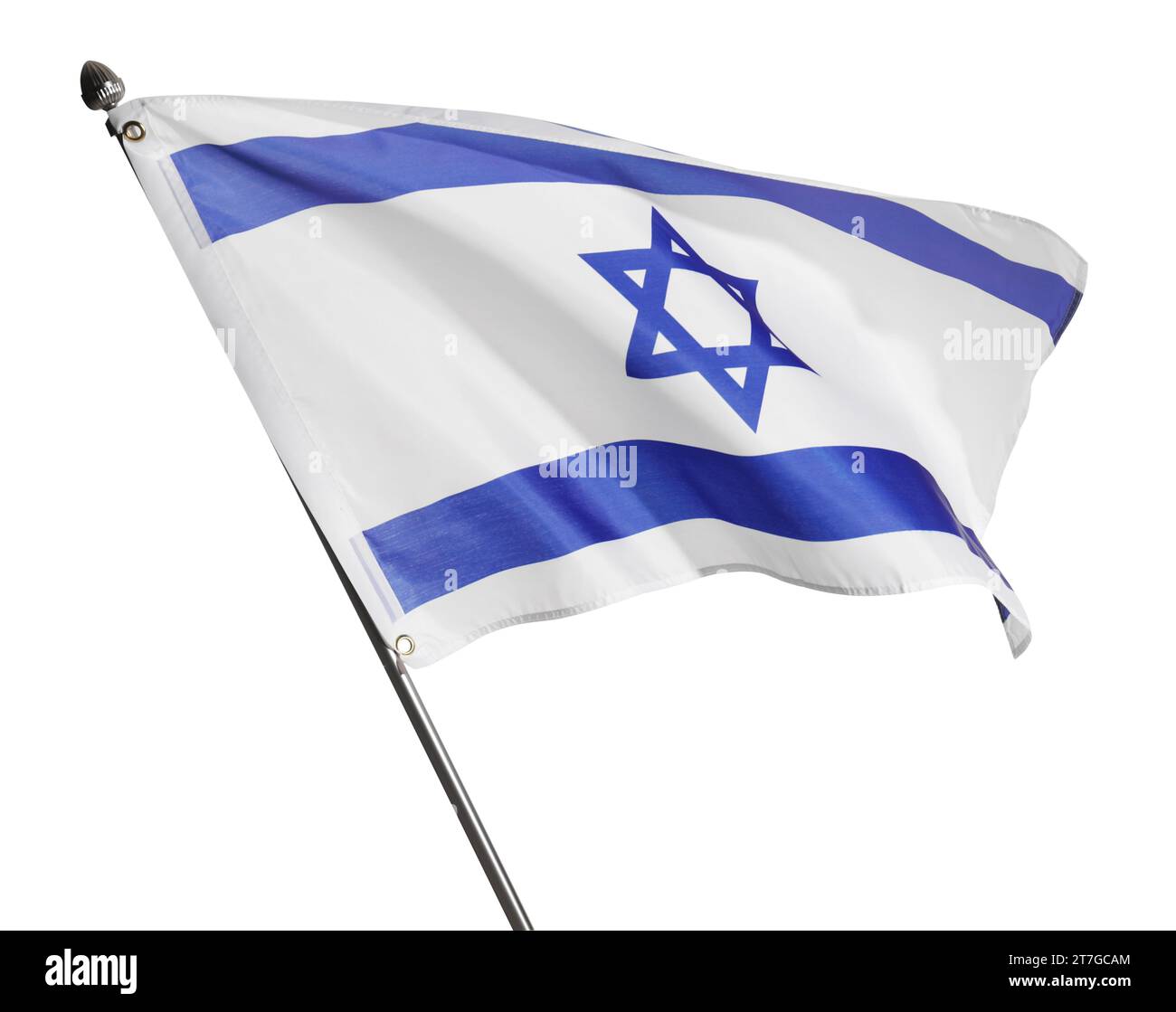 Bandiera di Israele isolata su bianco. Simbolo nazionale Foto Stock