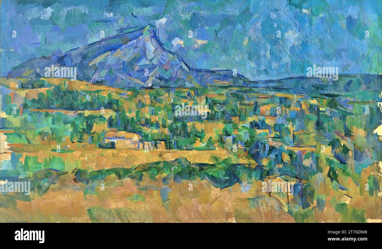 "Mont Sainte-Victoire, c.1902-06 (olio su tela) dell'artista Cezanne, Paul (1839-1906) / francese" Illustrazione Vettoriale