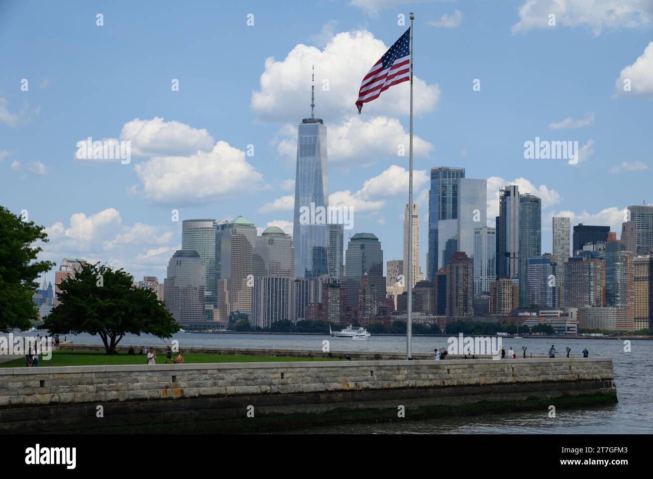 Il World Trade Center e lo skyline di Manhattan a New York Foto Stock