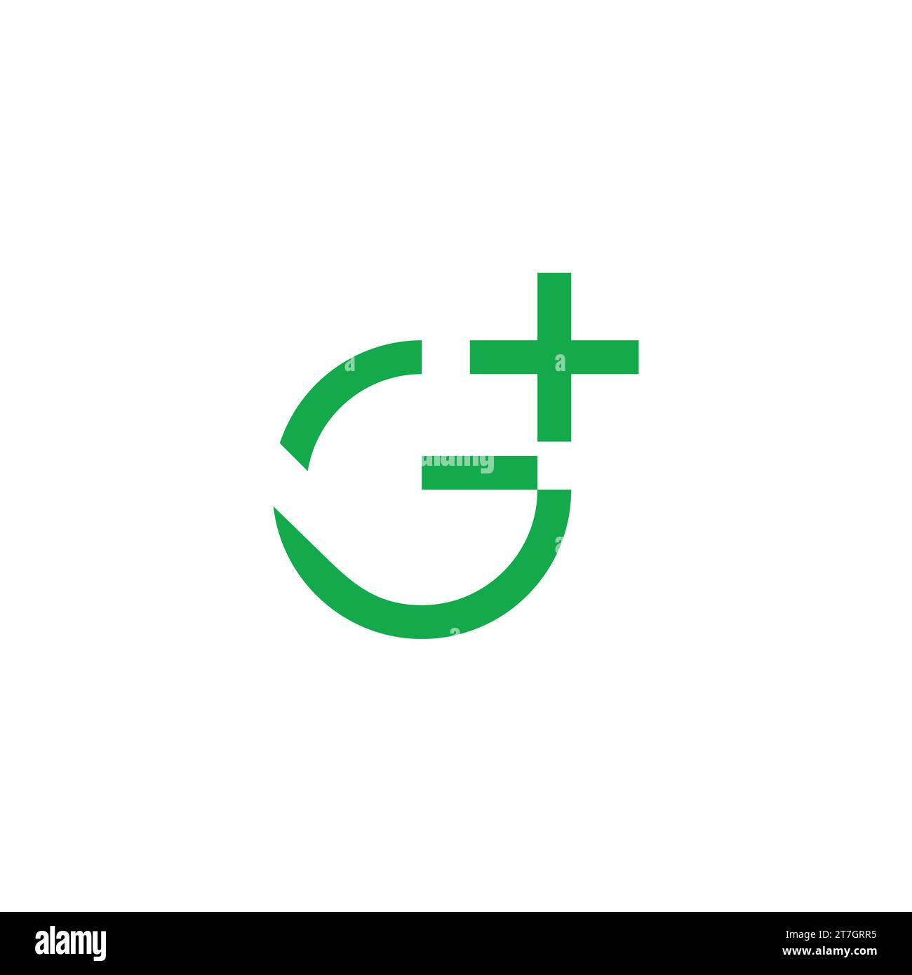 lettera g più simbolo medico logo vettore Illustrazione Vettoriale