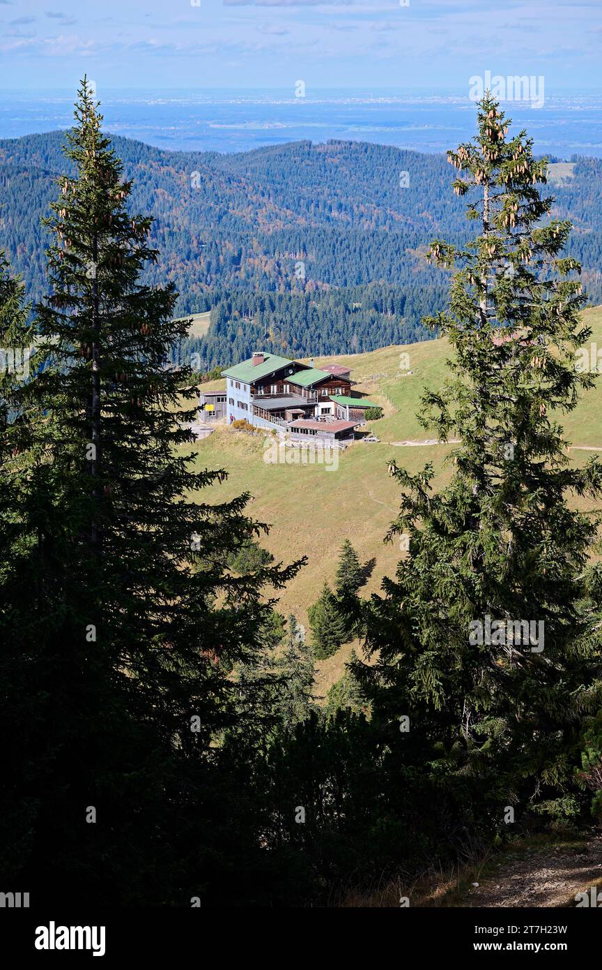 Hirschberghaus, Kreuth, Mangfall Mountains, Prealpi bavaresi, alta Baviera, Baviera, Germania Foto Stock