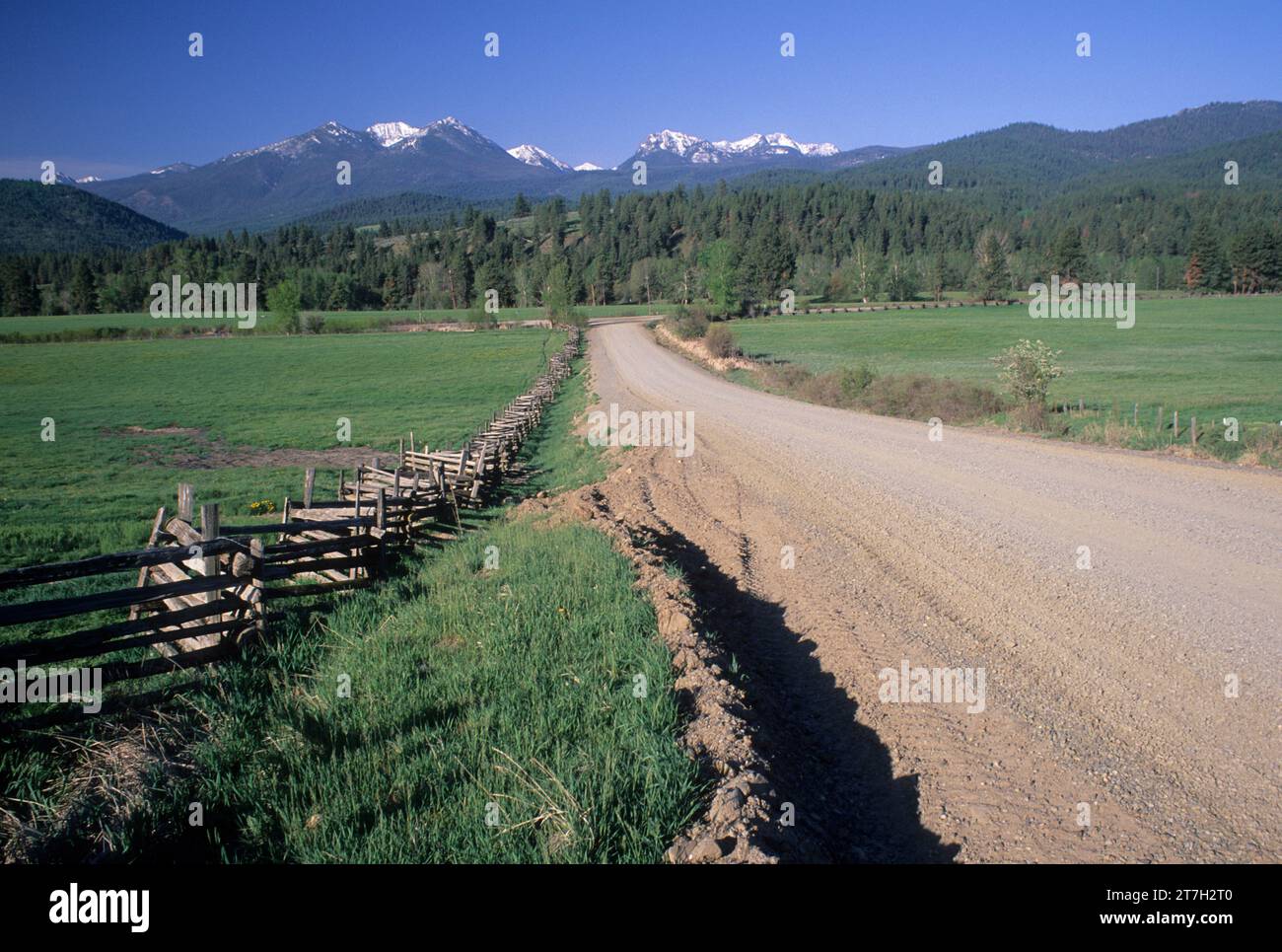 Tucker Flat Road-Elkhorn Mountains, Union County, Oregon Foto Stock