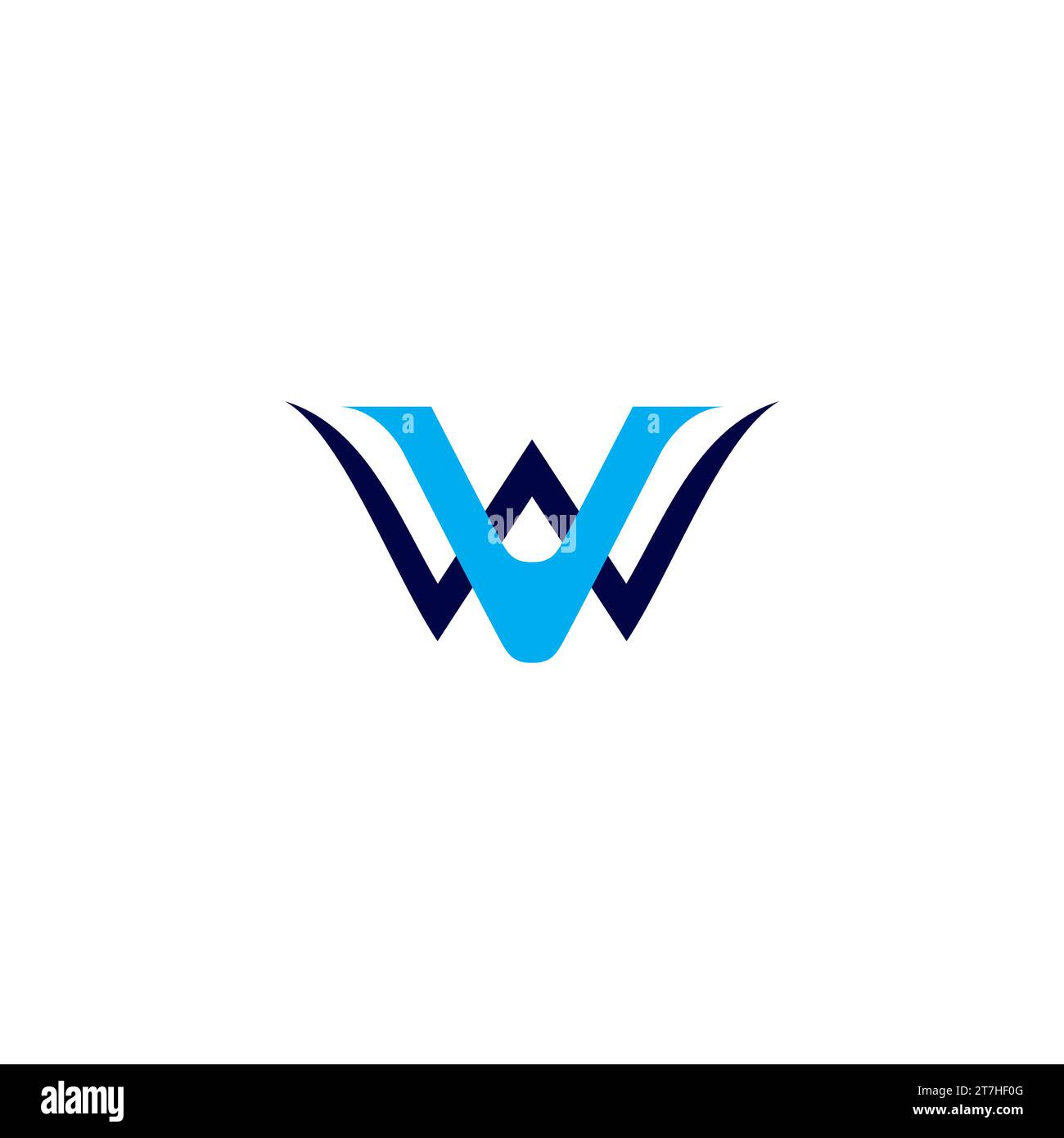 Logo VW Simple con colore blu e nero Illustrazione Vettoriale