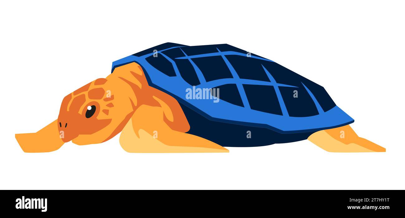 Tartaruga marina - moderno design piatto, immagine singola isolata Illustrazione Vettoriale