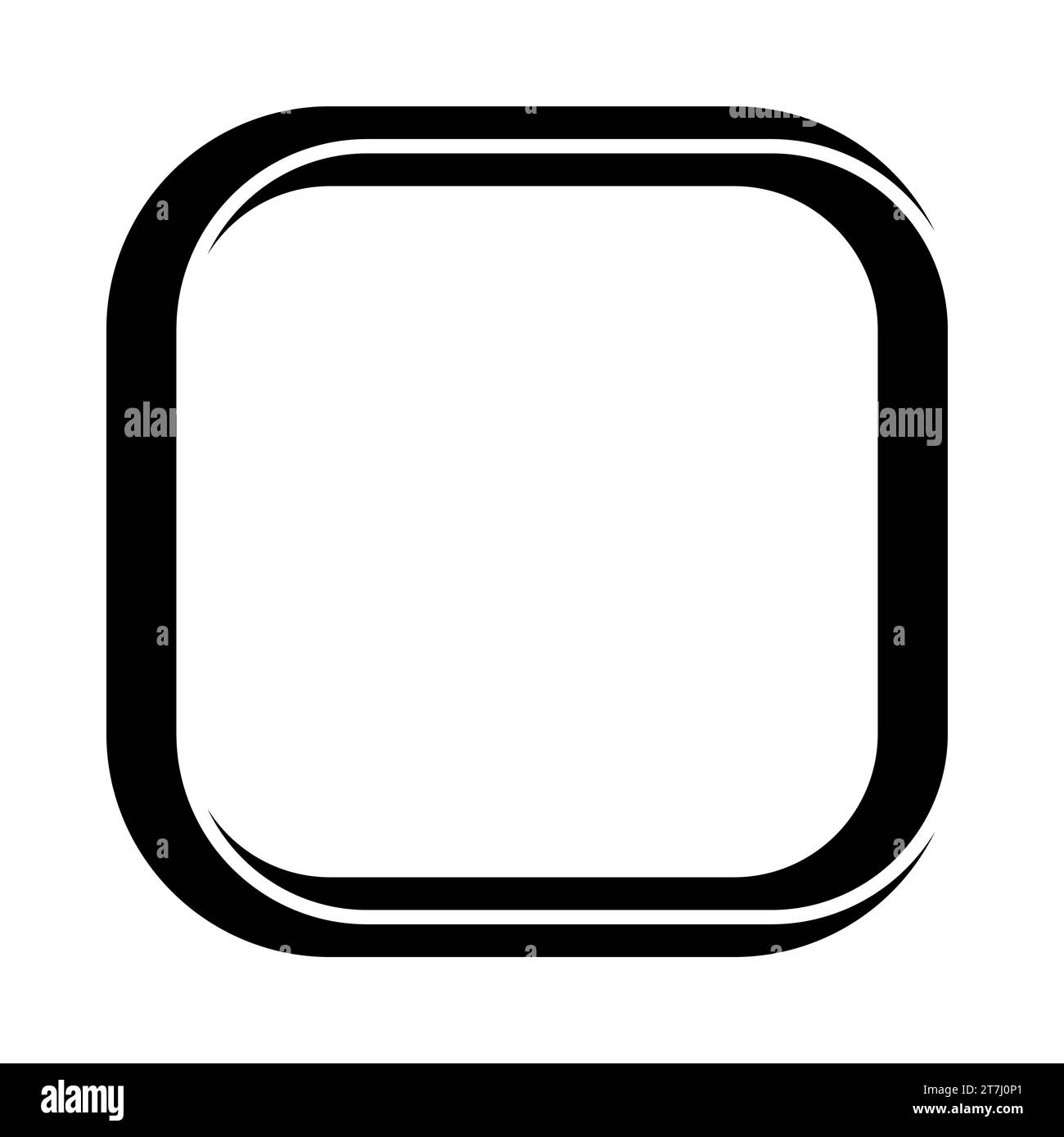 Cornice quadrata angoli arrotondati, bordo cornice doodle marcatori di banner quadrati Illustrazione Vettoriale