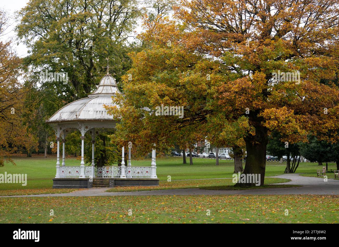 La tribuna in autunno, Lightwoods Park, Bearwood, Birmingham, West Midlands, REGNO UNITO Foto Stock