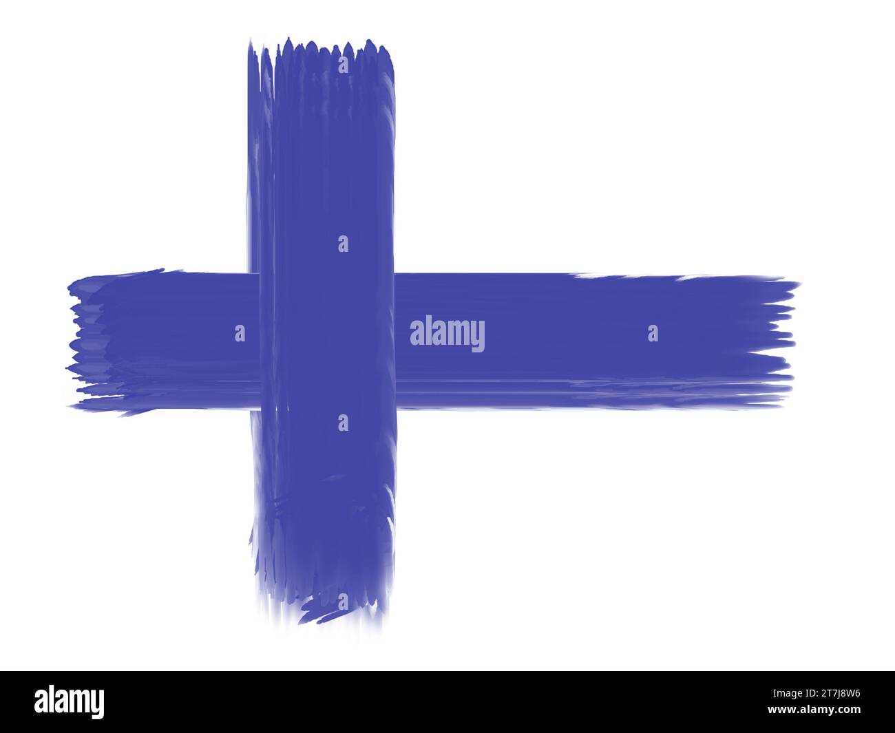 Bandiera finlandese con vernice acrilica Foto Stock