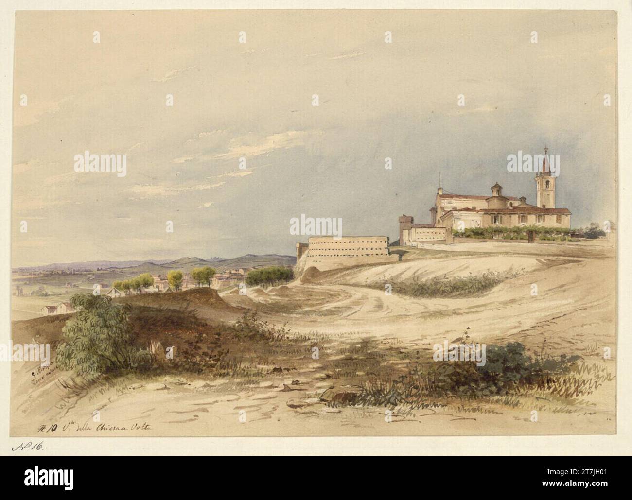 Giuseppe Mazzola veduta della chiesa di volta. Acquerello 1848-1849 , 1848/1849 Foto Stock