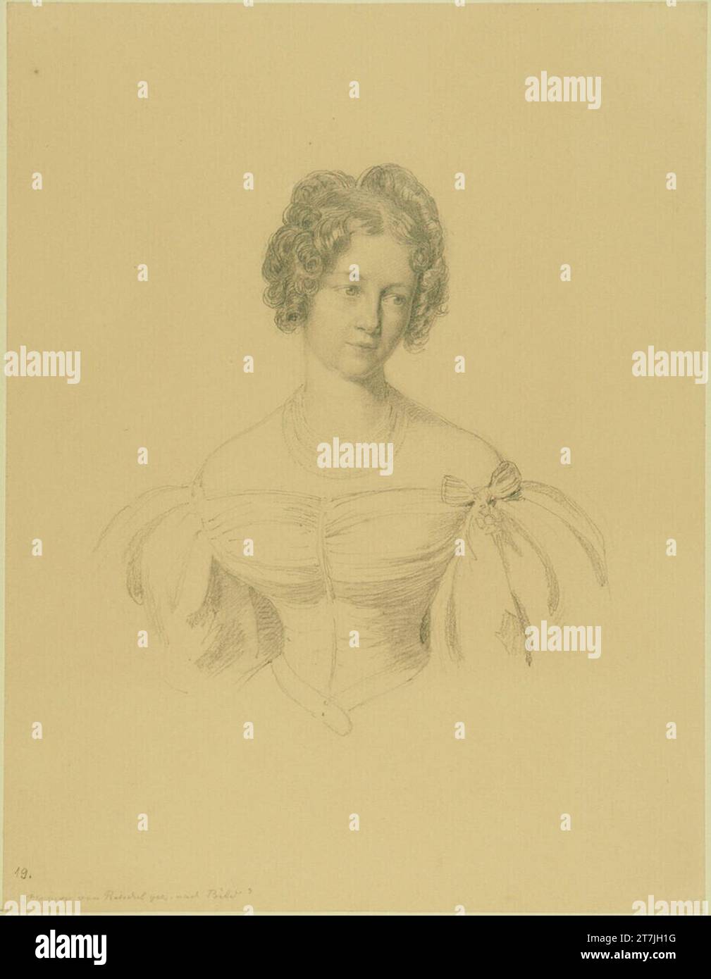 Ernst Wilhelm Rietschel Marianne, Principessa Wilhelm von Preussen. Matita. Leggermente macchiato e dorato. Foto Stock